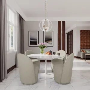 Landon Mid-Century Modern Upholstered Swivel Dining Chair(Set Of 2)