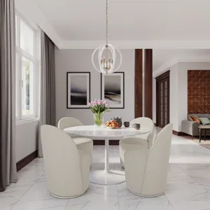 Landon Mid-Century Modern Upholstered Swivel Dining Chair(Set Of 2)