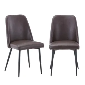 Maddox Mid-Century Modern Faux Leather Upholstered Dining Chair(Set Of 2)