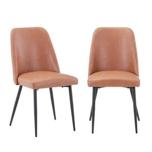 Maddox Mid-Century Modern Faux Leather Upholstered Dining Chair(Set Of 2)
