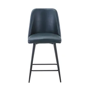Maddox Mid-Century Modern Faux Leather Upholstered Counter Height Barstool(Set Of 2)