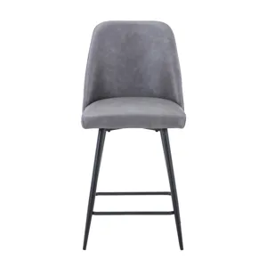Maddox Mid-Century Modern Faux Leather Upholstered Counter Height Barstool(Set Of 2)