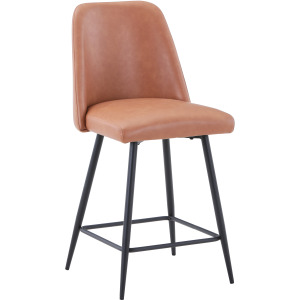 Maddox Upholstered Counter Stool - Light Brown