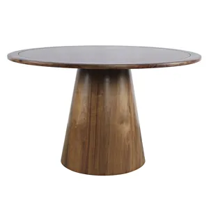 Nash Mid-Century Modern 50\" Round Pedestal Dining Table