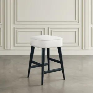 Nash Mid-Century Modern Five Piece Counter Height Dining Set With Upholstered Backless Stools