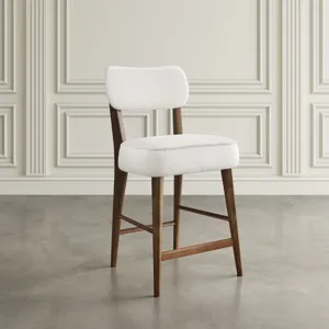 Nash Mid-Century Modern Five Piece Counter Height Dining Set With Upholstered Barstools