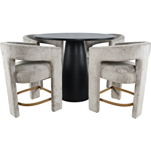 Gwen Luxury Mid-Century Modern Five Piece Counter Height Dining Set With Upholstered Barstools
