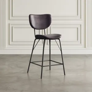 Owen Contemporary Modern Faux Leather Split-Back Upholstered Counter Height Barstool(Set Of 2)