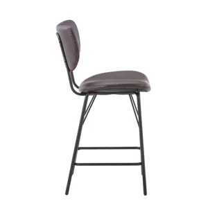 Owen Contemporary Modern Faux Leather Split-Back Upholstered Counter Height Barstool(Set Of 2)