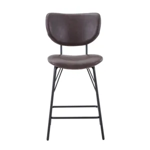 Owen Contemporary Modern Faux Leather Split-Back Upholstered Counter Height Barstool(Set Of 2)