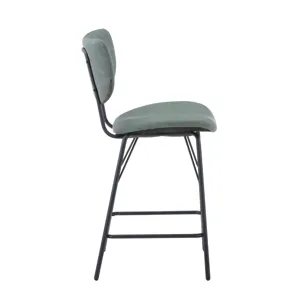 Owen Contemporary Modern Faux Leather Split-Back Upholstered Counter Height Barstool(Set Of 2)