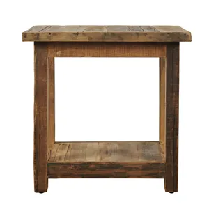 Reclamation Rustic Reclaimed Solid Wood Chairside End Table With Storage Shelf
