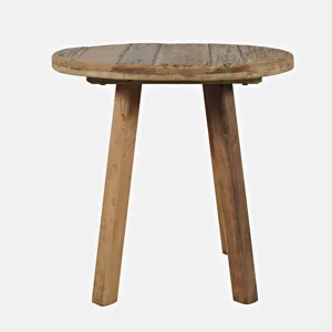 Reclamation Salvaged Wood Round Side Table