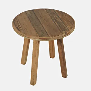 Reclamation 24\" Round Rustic Reclaimed Solid Wood End Table