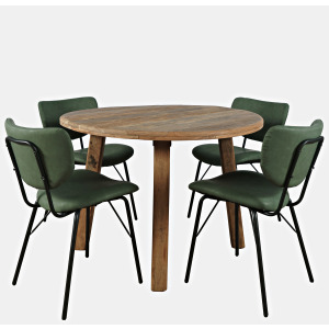 Reclamation Five Piece Dining Set With Upholstered Chairs