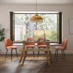 Sedona 54\" Live Edge Rustic Solid Wood Counter Height Trestle Bench