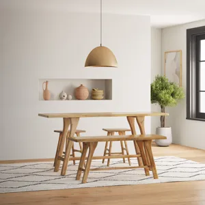 Sedona 79\" Live Edge Rustic Solid Wood Counter Height Trestle Dining Table