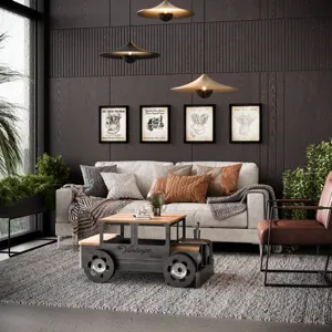 Glory Days Roadie 41\" Vintage Truck Solid Wood And Metal Unique Coffee Table With Storage