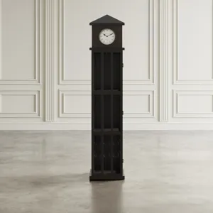 Glory Days Watchtower Vintage Clock Lounge Bar Cabinet With Wine Rack And Storage