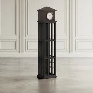 Glory Days Watchtower Vintage Clock Lounge Bar Cabinet With Wine Rack And Storage