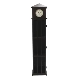 Glory Days Watchtower Vintage Clock Lounge Bar Cabinet With Wine Rack And Storage