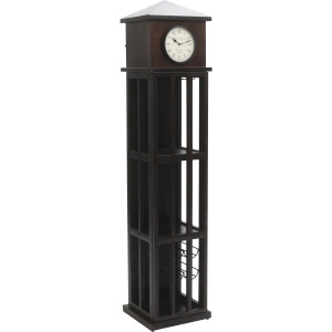 Glory Days Watchtower Vintage Clock Lounge Bar Cabinet With Wine Rack And Storage