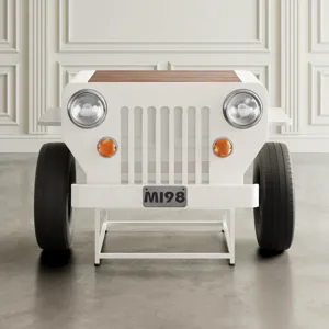 Glory Days Weekender Vintage Military Vehicle Console Table Lounge Home Bar With Wine Rack