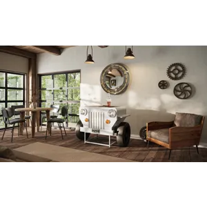 Glory Days Weekender Vintage Military Vehicle Console Table Lounge Home Bar With Wine Rack