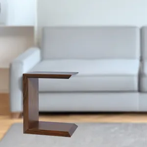 Nobu Modern Beveled Angle Wood Accent End C-Table