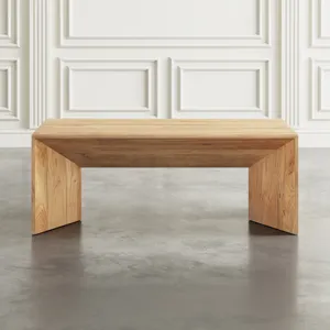 Lux Solid Wood 48\" Modern Angled Coffee Table