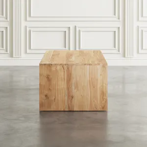 Lux Solid Wood 48\" Modern Angled Coffee Table