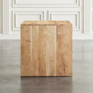 Lux Solid Wood Modern Angled End Table