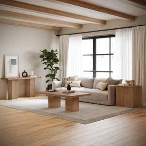 Sequoia Modern Rustic 54\" Solid Wood Double Pedestal Coffee Table With Butterfly Joint Inlay Revise