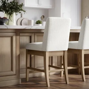 Sequoia Modern Rustic Solid Wood Upholstered Parsons Counter Stool(Set Of 2)