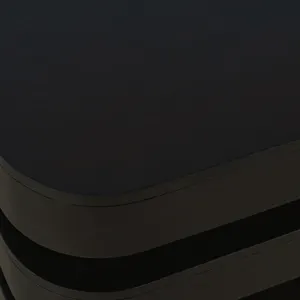 Brix Mid-Century Modern Floating Sculpture Layered Coffee Table With Caster Wheels