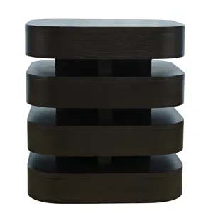 Brix Mid-Century Modern Floating Sculpture Layered Square End Table