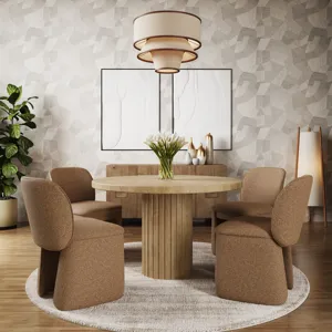 Breck Mid-Century Modern Curved Upholstered Dining Chair Set Of 2