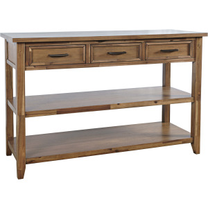 Claremont 50" Transitional Rustic Wood Sofa Console Table With Storage