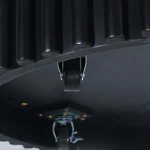 Auden 40\" Round Mid-Century Modern Fluted Pedestal Base Coffee Table With Caster Wheels