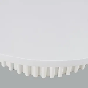 Auden 40\" Round Mid-Century Modern Fluted Pedestal Base Coffee Table With Caster Wheels