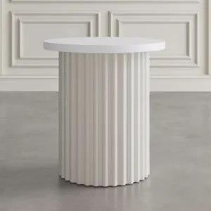 Auden Three Piece Mid-Century Modern Fluted Living Room Coffee And End Table Set