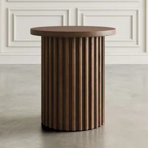 Auden Three Piece Mid-Century Modern Fluted Living Room Coffee And End Table Set