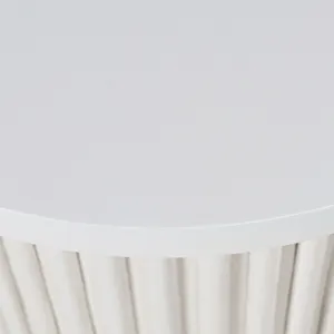 Auden 24\" Round Mid-Century Modern Fluted Pedestal Base End Table