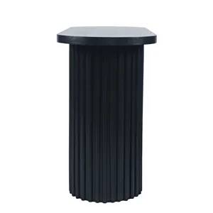 Auden Oval Mid-Century Modern Fluted Pedestal Base Sofa Console Table