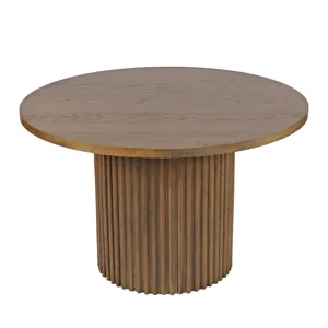 Auden Mid-Century Modern 5-Piece Counter Height Dining Set With Round Table And Spindle Back Barstools