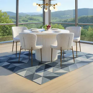 Auden Five Piece Mid-Century Modern Dining Set With Performance Upholstered Chairs