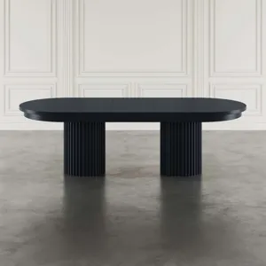 Auden 101" Seven Piece Mid-Century Modern Double Pedestal Dining Set With Upholstered Chairs