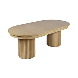 Auden 101" Seven Piece Mid-Century Modern Double Pedestal Dining Set With Upholstered Chairs