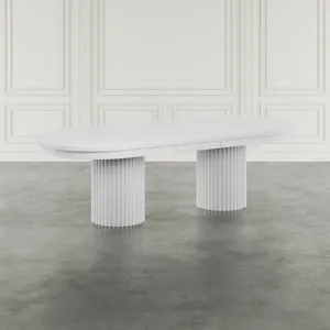 Auden Mid-Century Modern 102\" Double Pedestal Dining Table