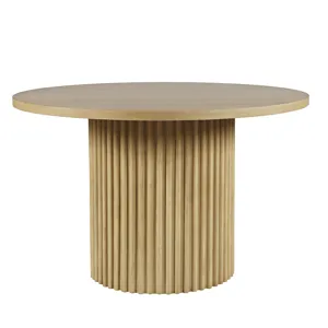 Auden 48\" Round Counter Height Mid-Century Modern Fluted Pedestal Dining Table